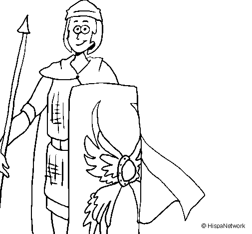 Dibujo de Soldado romano II para Colorear