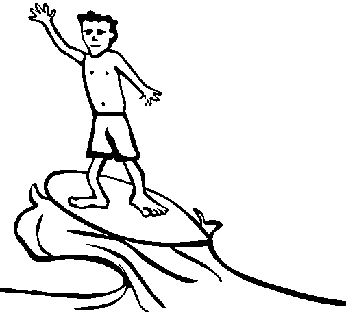 Dibujo de Surfista para Colorear