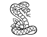 Dibujo de Tatuaje de cobra para colorear
