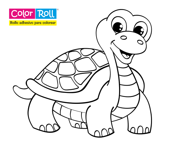  Dibujo de Tortuga Color Roll para Colorear
