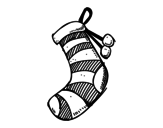 Dibujo de Un calcetín de Navidad para colorear