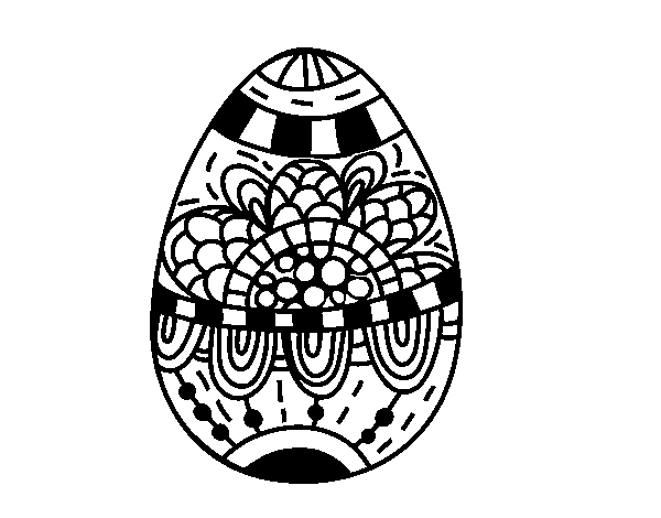 Dibujo de Un huevo de Pascua floral para Colorear