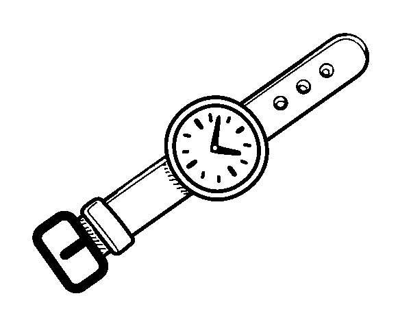 Dibujo De Un Reloj De Muñeca Para Colorear Dibujosnet