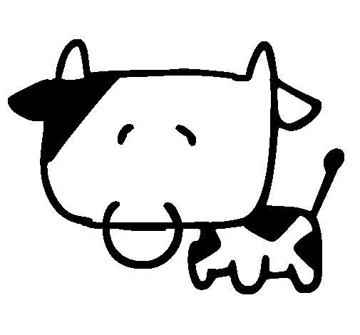 Dibujo de Vaca cabeza cuadrada para Colorear