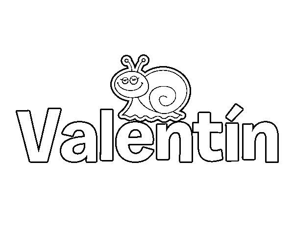 Dibujo de Valentín para Colorear 