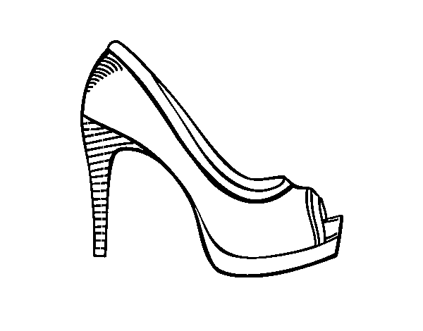 Dibujo de Zapato de plataforma para Colorear